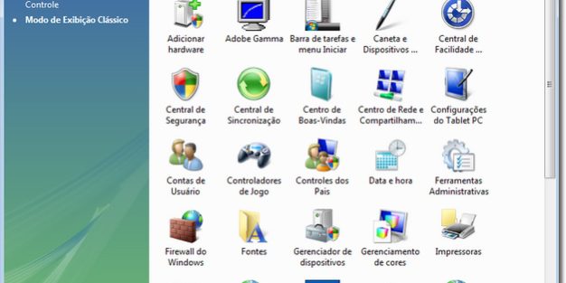 painel de controle