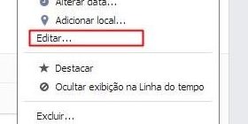 editar postagem facebook